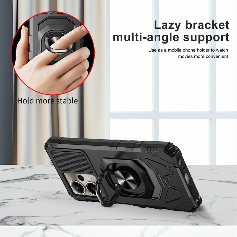 Mocotto for Cricket Outlast 5G 2024 Phone Case AT&T Motivate Pro 5G Case with Tempered Glass Screen Protector,Military Grade Heavy Duty Shockproof Protective Cover,with Ring Kickstand (Black) - Image 5
